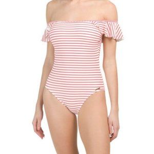 NWT VINCE CAMUTO Ruffle Off The Shoulder Swimsuit